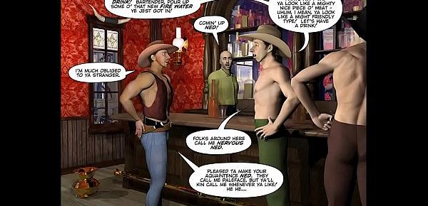  HOW THE WEST WAS HUNG 3D Gay Cartoon Anime Comics or Gay Hentai Toon Animation